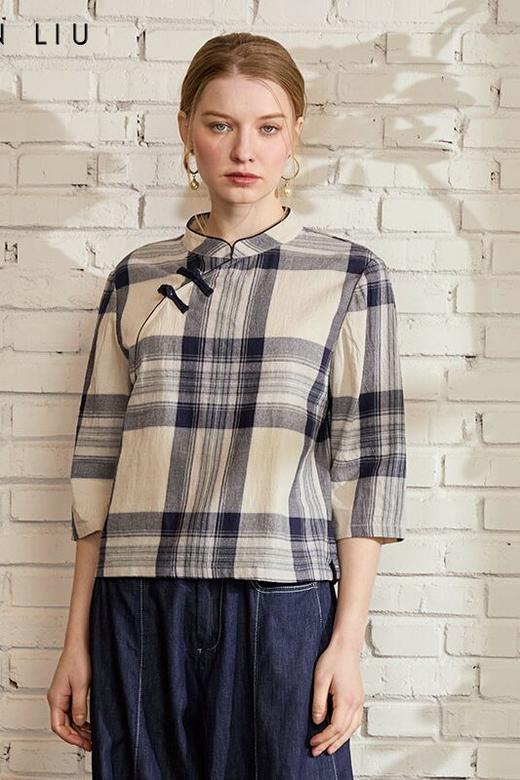 VIVIAN LIU薇薇安刘D2443007初秋女装新款时尚斜门襟新中式上衣 商品图5