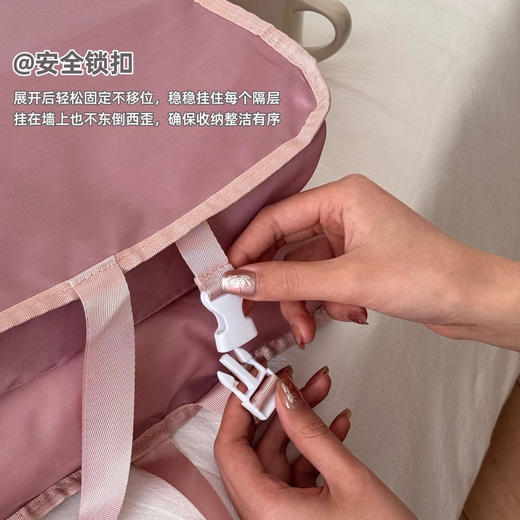 SOOKIE多格旅行袋 分类收纳 可折叠设计 灰色/粉色 商品图8