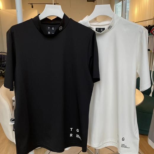 TIGORA 男士高尔夫 吸水速干光滑面料小高领短袖T恤 商品图0