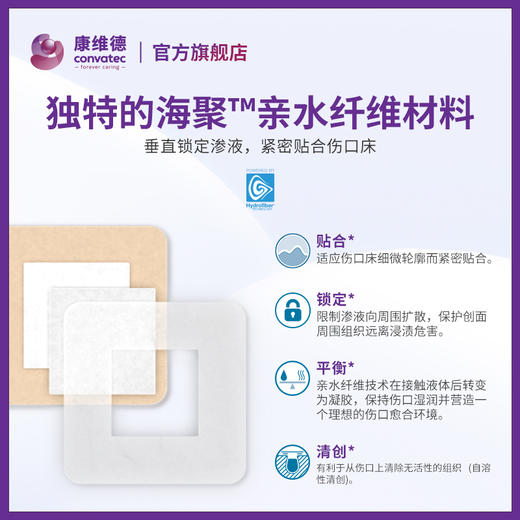 康维德旗舰店银离子伤口敷料413566爱康肤亲水性纤维含银灭菌敷料 商品图3