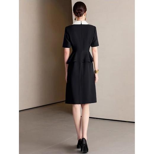 IWY/气质名媛黑色小香风拼接西装连衣裙女短袖双排扣中长裙25Q767 商品图4