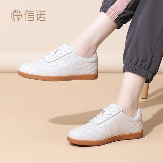 信诺正宗头层牛皮太极鞋女武术练功表演运动鞋真皮舒适软底散步鞋5C1655-8 商品图9