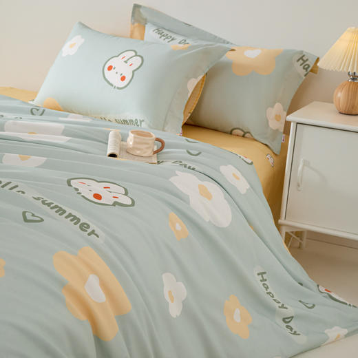多喜爱/美眠康 100%全棉新疆斜纹印花四件套 杏花语/你好夏天/紫丁花开/粉枝蔓雨 商品图4