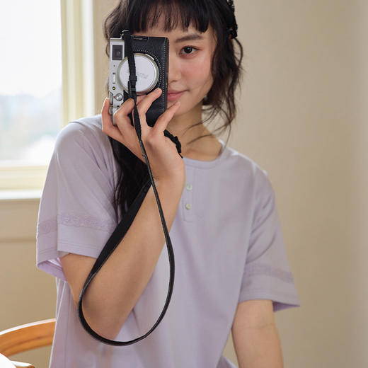 【2026夏季】桑蚕丝・花边家居服 圆领爽滑亲肤凉感 短袖短裤宽松纽扣套装 纯色蕾丝高级感外穿睡衣 商品图2