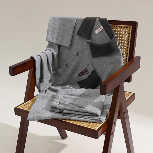 【范丞丞同款】芬腾男士睡衣春秋季长袖套装玻尿酸养肤棉家居服夏 商品图3