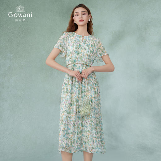 乔万尼100%桑蚕丝连衣裙夏新品法式设计EM2E836 商品图1