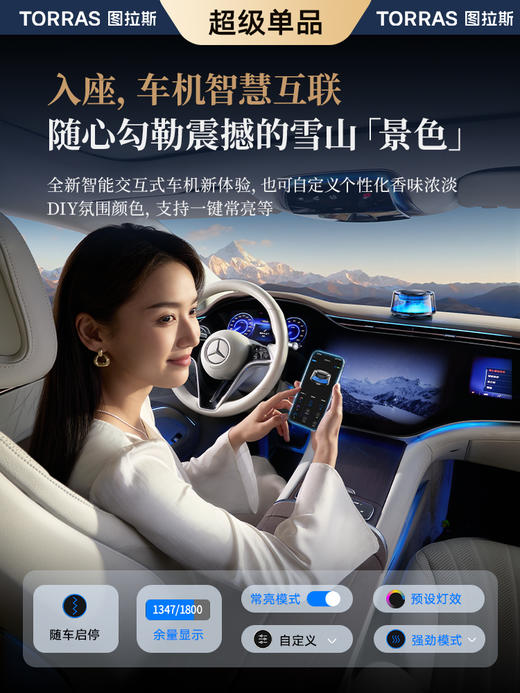 TORRAS/图拉斯 CF8瀑布观景车载香氛 车内用香水汽车装饰品摆件香氛男女士专用高档 商品图2