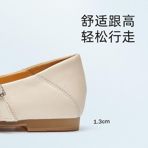 信诺羊皮低跟单鞋女2025新款春夏浅口舒适休闲鞋百搭通勤平底女鞋X5C088-80 商品图3