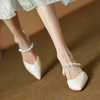 【预售5天】清凉浪漫水晶跟珍珠穆勒拖鞋夏季款粗中跟尖头羊皮包头凉鞋女DQ&DQ6502F 商品缩略图2