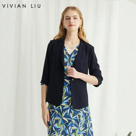VIVIAN LIU薇薇安刘R2423105女装新款时尚翻领一粒扣圆摆西装
