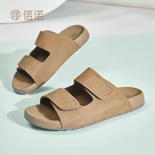 信诺妈妈凉鞋真皮外穿平底沙滩鞋2025新款夏季复古软底勃肯拖鞋女X5L009-78 商品图7