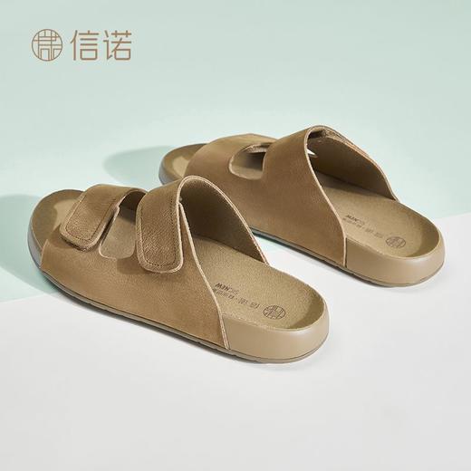 信诺妈妈凉鞋真皮外穿平底沙滩鞋2025新款夏季复古软底勃肯拖鞋女X5L009-78 商品图9