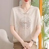 【YW】无忧购中老年妈妈新中式国风薄款针织冰丝透气短袖上衣2501(截单后7天发货) 商品缩略图3