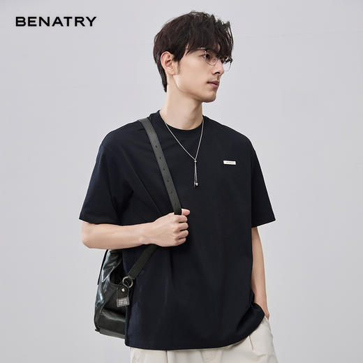 贝纳川特殊面料定制小标款圆领短袖T恤ECF214008 商品图7