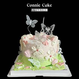 春日鲜花蝴蝶款 生日蛋糕