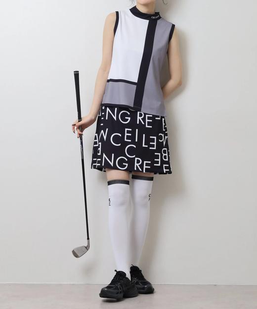 CECIL MCBEE 高尔夫 女士 彩色块撞色拼接无袖小高领T恤 商品图1