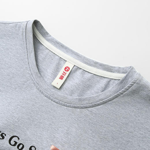 芬腾【带胸垫】睡衣女款夏纯棉薄款短袖长裤套头外穿空调家居服套装 商品图2