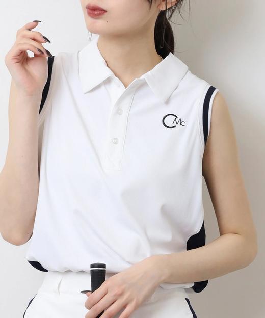 CECIL MCBEE 高尔夫 女士 侧褶无袖短袖翻领Polo衫针织刺绣logo 商品图5