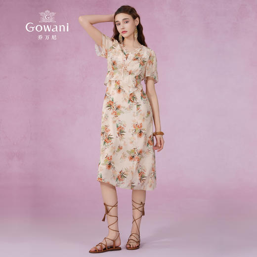 乔万尼南法度假风连衣裙桑蚕丝高端精致气质感EM2E790 商品图3