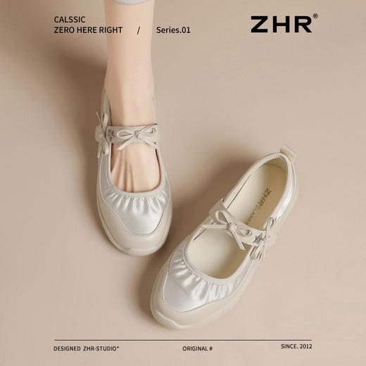 ZHR则则运动玛丽珍鞋2025新款蝴蝶结女鞋银色芭蕾鞋法式浅口单鞋 商品图5