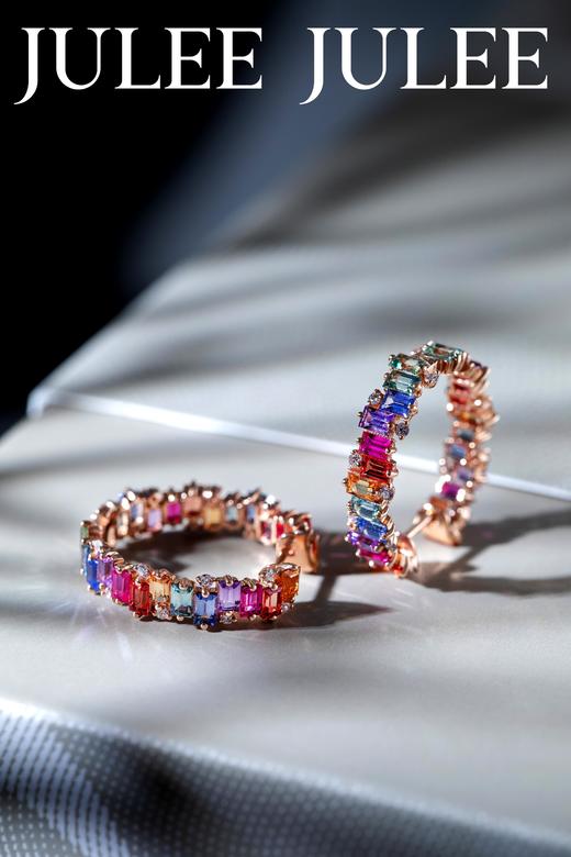JULEE JULEE茱俪珠宝 18K玫瑰金彩蓝宝石耳饰 商品图0