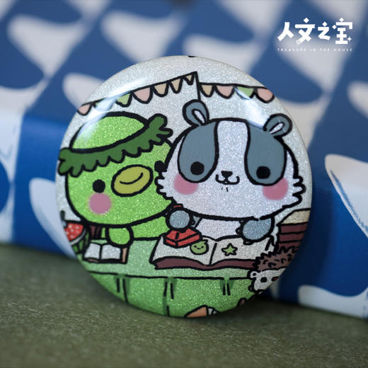 【人文之宝】河童与猹双闪吧唧 商品图3