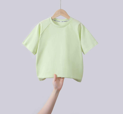 【110-160】男女童夏款插肩袖短袖T恤100%棉 商品图5