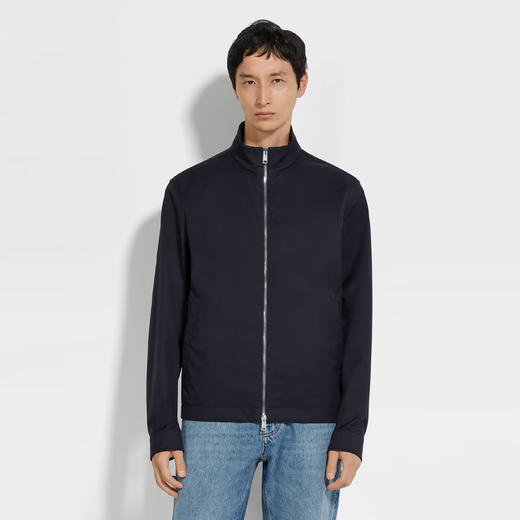 ZEGNA 杰尼亚 男士 Motorin 100cc 超细纤维长袖外套 深蓝色 UFTD3A9 FCT575 B09 商品图1