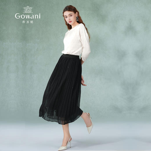乔万尼半身裙女夏季新款百褶半裙显瘦百搭EM2D769 商品图3