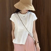雀说下摆开叉短袖衬衫新款通勤薄款小个子休闲上衣AL45084 商品缩略图3