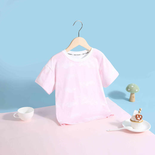 【90-140】男女童夏款扎染短袖T恤100%棉 商品图1