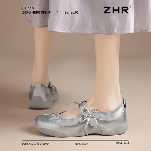 ZHR则则运动玛丽珍鞋2025新款蝴蝶结女鞋银色芭蕾鞋法式浅口单鞋 商品图6