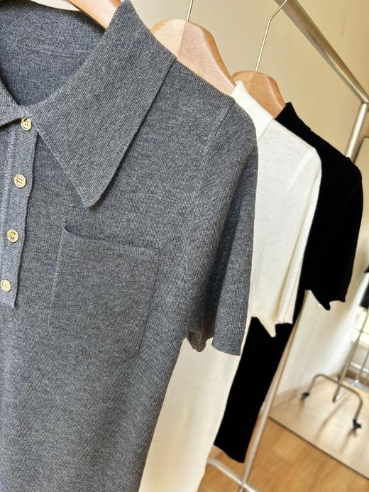 圣罗兰同款POLO小兜羊毛天丝衫 商品图8