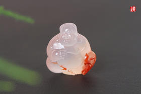 【福星高照】南红冰飘弥勒佛吊坠，配精美挂绳