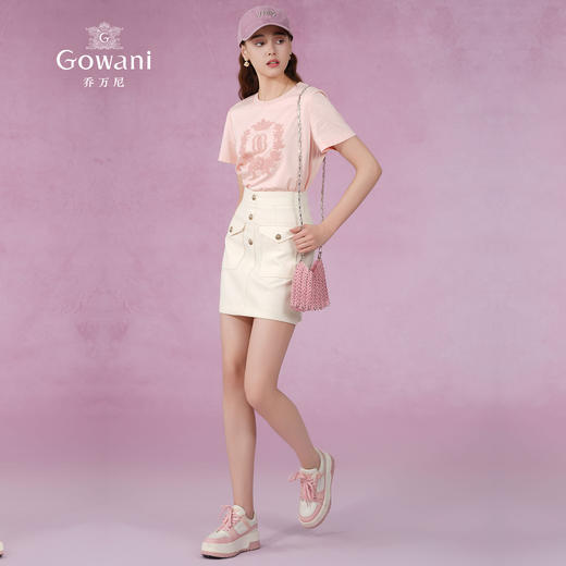 乔万尼短袖女t恤新款高端大牌真丝混纺EM2C843 商品图2