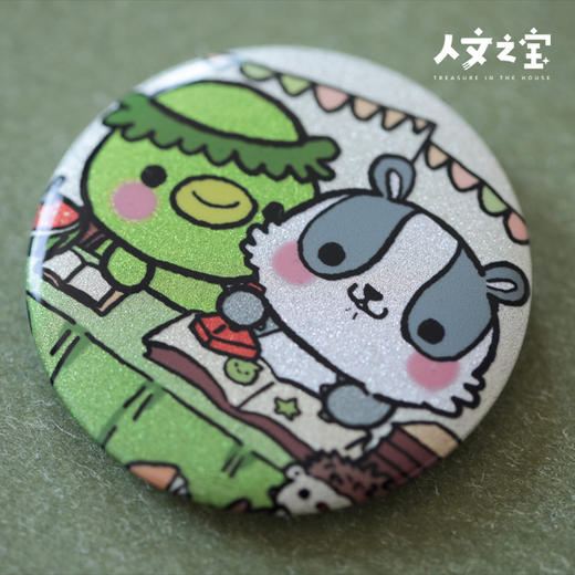 【人文之宝】河童与猹双闪吧唧 商品图1