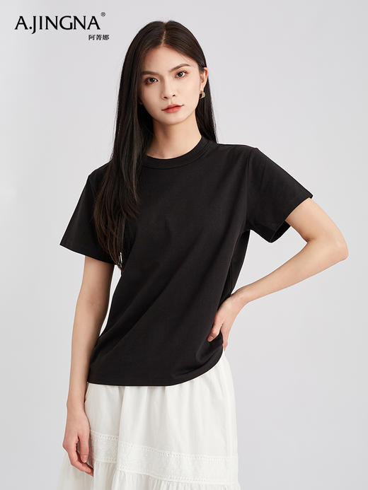 【精致耐穿】阿菁娜衣橱常青基础单品圆领T恤F30C301029 商品图3