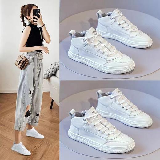 雀说 真皮软底小白鞋子女运动鞋2021-57 商品图1