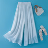 丁摩腰间蕾丝边真丝阔腿裙裤宽松舒适透气轻盈飘逸休闲裤夏季新款AL6643 商品缩略图1