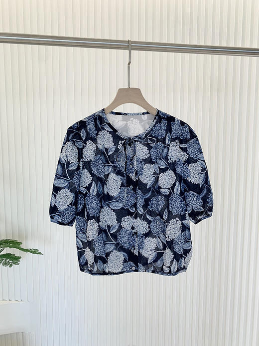 【高品质私服】【IC抗皱全棉印花布短袖花式上衣】绣球花印花，绽放艺术之美G1315-CC【无标出货 介意慎拍】 商品图10