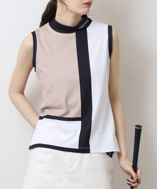 CECIL MCBEE 高尔夫 女士 彩色块撞色拼接无袖小高领T恤 商品图6