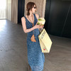 西遇碎花吊带连衣裙女夏季新款法式度假风修身v领收腰长裙SS150232/SS150233 商品缩略图3