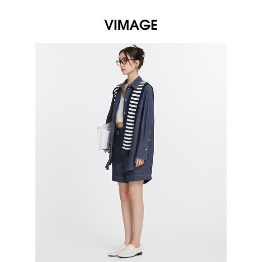 VIMAGE纬漫纪春季新款高腰显瘦休闲短裤女V2105725 商品图1