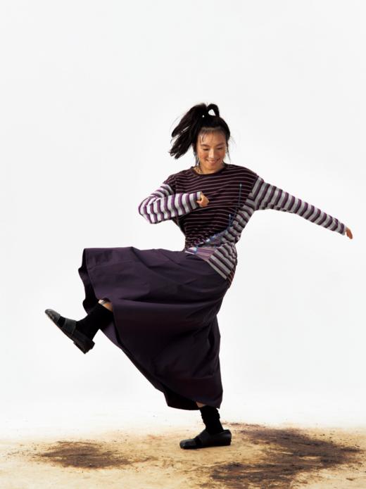 CryingCenter 条纹拼接撞色弹力运动休闲针织长袖T恤 哭喊中心 商品图3