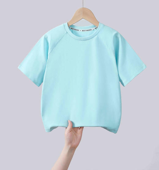 【110-160】男女童夏款插肩袖短袖T恤100%棉 商品图2