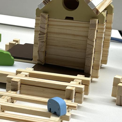 【小小建筑师】鲁班榫卯积木玩具 儿童益智拼插搭盖小房屋子diy手工 商品图4