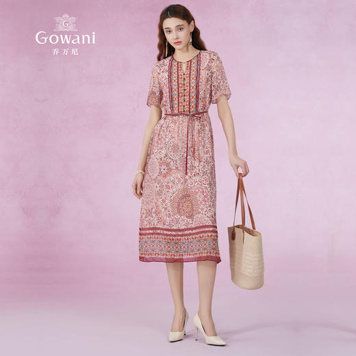 乔万尼真丝桑蚕丝连衣裙新款v领设计显瘦EM2E786 商品图2