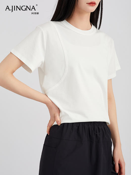 【精致耐穿】阿菁娜衣橱常青基础单品圆领T恤F30C301029 商品图4