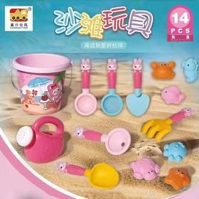 【沙滩玩具】萌萌兔粉色沙滩桶套装688-170