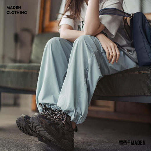 马登夏日冰薄荷凉凉裤休闲四面弹宽松伞兵裤慵懒风运动山本裤女 商品图0